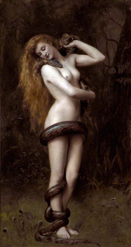 John Collier's painting Lilith (1887) depicting the mythological figure associated with Black Moon Lilith