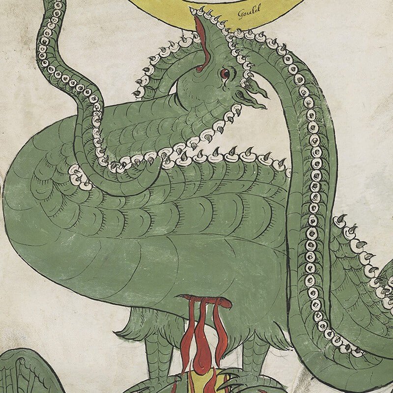 The Serpent of Arabia from a seventeenth-century alchemical scroll