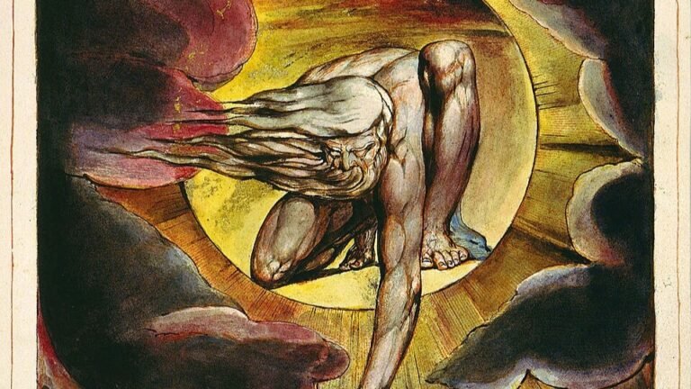 William Blake’s The Ancient of Days, showing a figure measuring the void with a compass, illustrating the idea of a difficult birth chart.